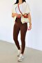 Super High Waist Fleece-Lined Slimming Tights in Brown.6 - 2