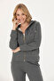 Anthracite Melange Women's Hooded Sweatshirt - 50272060 -Vr081