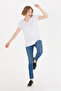 Women's White V-Neck Basic T-Shirt 50269545-Vr013 - 4