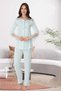 Women's Maternity Pregnant Lace Detailed Long Sleeve Stylish Pajama Set - 2