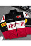 Red Unisex Parachute Fabric Oversize Digital Printed Black Windbreaker Raincoat Thin Jacket - 5