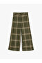 Wide Leg Trousers with Button Closure and Pockets