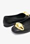 Abra Black Genuine Leather Women's Ballerinas - 5