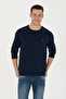 Men's Navy Blue Basic Sweatshirt 50274090-Vr033 - 3