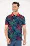 Men's Navy Blue Polo Neck T-Shirt 50276807-Vr033
