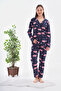 Women's Cotton Button Cloud Printed Pajama Set - 4