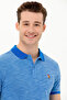 Men's Cobalt Blue Polo Neck T-Shirt 50263371-Vr045 - 3