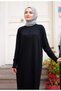 Women's Mercerized Pleated Gipe Detailed Knitwear Dress - 3