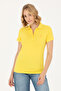 Women's Dark Yellow Basic Polo Neck T-Shirt 50262675-Vr094