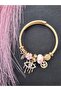 Eye Figured Mother of Pearl Charm Steel Bracelet - 6