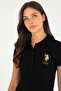 Women's Black Basic Polo Neck T-Shirt 50280071-Vr046 - 2