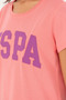 Women's Pink Crew Neck Basic T-Shirt 50280036-Vr105 - 7