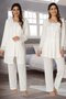 Pregnant Maternity Long Sleeve Pajama Set with Dressing Gown - 2