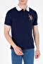 Men's Navy Blue Polo Neck Basic T-Shirt 50263005-Vr033 - 6