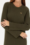Women's Khaki Crew Neck Knitwear Dress 50277304-Vr027 - 6