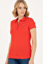 Women's Red Polo Neck T-Shirt 50262715-Vr030 - 3