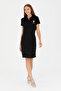 Women's Black Knitted Dress 50262696-Vr046 - 3