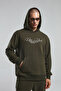 Men's Hooded Pigment Printed Winter Regular Fit Green Sweatshirt Bmk0038-S-V01 - 2