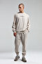 Men's Crew Neck Pigment Printed Winter Regular Fit Cream Sweatshirt Bmk0039-S-V01 - 2