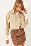 Women's Beige Design Jacket Mbms035 60501035