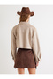 Covered Pocket Detailed Buttoned Comfortable Fit Faux Suede Jacket - 4