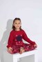 Women's Red Snowflake Pattern Mother Girl Combination Thermal Winter Warm Soft Pajamas Set - 3