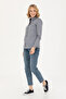 Women's Navy Blue Melange Long Sleeve Basic Shirt 50262849-Vr120 - 4