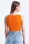 Women's Orange Crew Neck Sleeveless Camisole Tank Top - 8