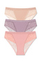 3-Piece Interlock Lace Detailed Glittery Elastic Waist Slip Women's Panties