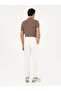 White Straight Fit Corduroy Cargo Pocket 100% Cotton Canvas Pants 50294013-Vr013 - 4