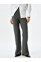 Elastic Waist Wide Leg Ribbed Trousers - 3