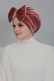 Velvet Bonnet with Giant Bow, B-11K, Dusty Rose - 6