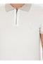 White Slim Fit Zippered Polo Neck Knitwear T-Shirt 50285434-Vr013 - 7