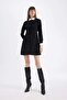 D2874 Crepe Long Sleeve Mini Dress - 2