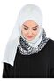 Patterned Practical Chiffon Shawl,Cps-502D,Navy Blue - Blue - 3