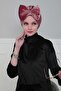 Velvet Bonnet with Giant Bow, B-11K, Dusty Rose
