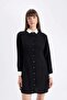 D2874 Crepe Long Sleeve Mini Dress - 5