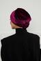 Rose Detailed Velvet Bonnet, B-53K, Purple - 5