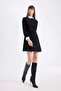 D2874 Crepe Long Sleeve Mini Dress - 3