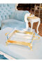 Silver Plated Square Glass Serving Gold Color No1