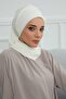 Chiffon Ready-To-Wear Turban with Side Ruffles and Silver Accessories, Ht-106, Ht-106, Cream - 5