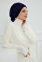 Chiffon Ready-Made Turban with Pleated Stone Flower Accessories,Ht-105,Ht-105,Navy Blue - 5