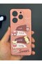 Tecno Spark 10 Pro Case Camera Protected Rabbit Figured Pink Soft Silicone Cover