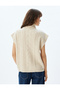 Textured Sleeveless Turtleneck Hair Knitted Sweater - 4