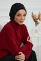 Chiffon Ready-Made Turban with Pleated Stone Flower Accessories,Ht-105,Ht-105,Black - 2