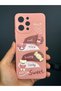 Redmi 12 Case Designed Patterned Camera Protected Rabbit Pink Soft Silicone Cover - 3