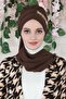 Design Chiffon Ready-To-Wear Turban with Gold Accessories, Ht-28, Ht-28, Brown - 3