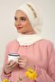 Gold Accessory Design Chiffon Ready-To-Wear Turban, Ht-28, Ht-28, Cream - 8