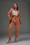Belted Woven Jacket - Camel Wrap Detail - 4