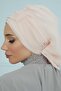 عمامة جاهزة من الشيفون بتصميم مطوي، HT-107، HT-107، بيج - 6